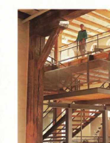 Gl. Dok Pakhus, indvendigt trappeparti, 1986. Arkitekt Erik Møllers Tegnestue